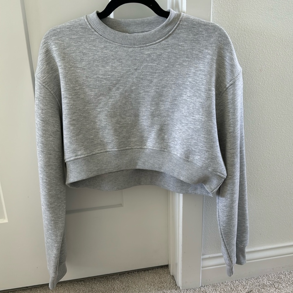Zara gray cropped sweater